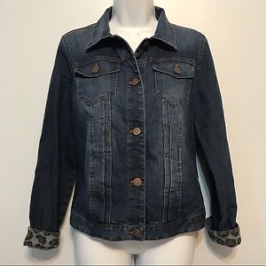 Chico’s Platinum Denim Jean Jacket Sz Chico’s 1(8)